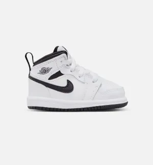 Air Jordan 1 Retro Mid Infant Toddler Lifestyle Shoe - White/Black