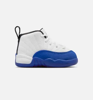 Air Jordan 12 Retro White and Game Royal Infant Toddler Lifestyle Shoe - White/Black/Game Royal