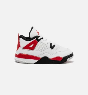 Air Jordan 4 Retro Red Cement Infant Toddler Lifestyle Shoe - White/Red