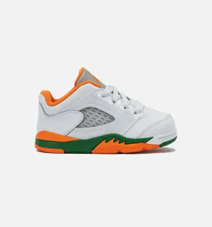 Air Jordan 5 Retro Low Hurricanes Infant Toddler Lifestyle Shoe - Football Grey/Brilliant Orange/Pine Green