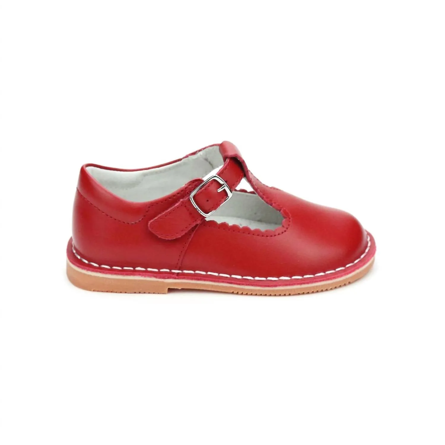 Baby Girl Selina Scalloped Mary Jane Shoe In Red
