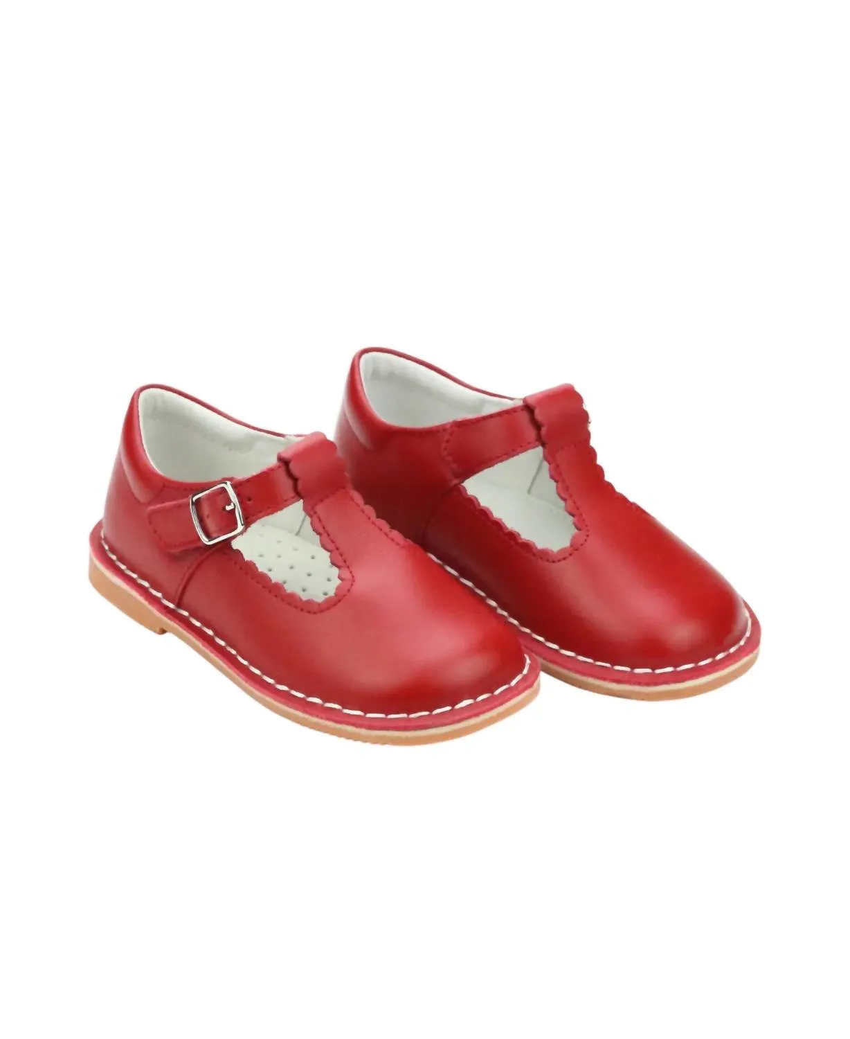 Baby Girl Selina Scalloped Mary Jane Shoe In Red