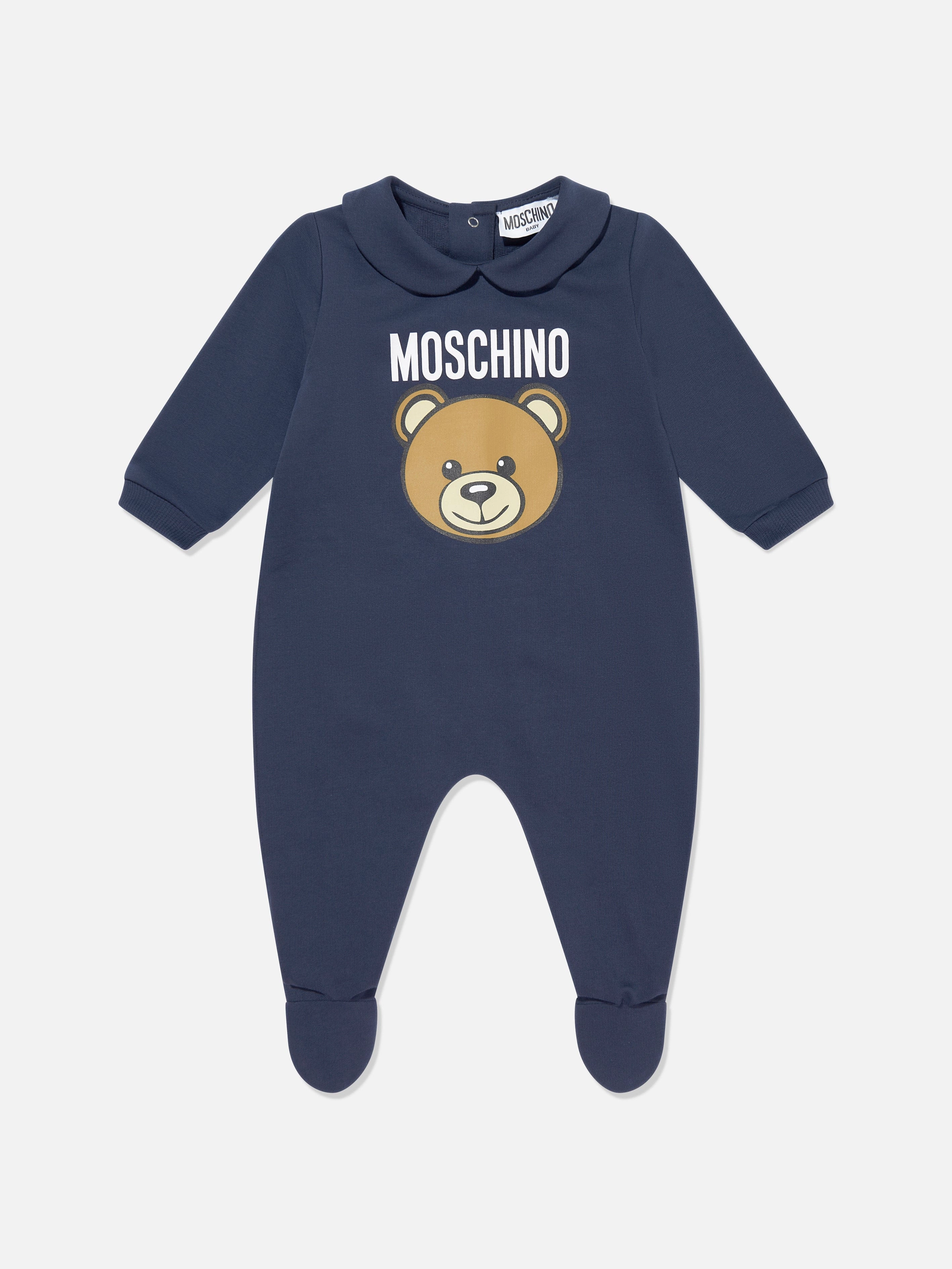 Baby Boys Bear Logo Babygrow Set in Navy
