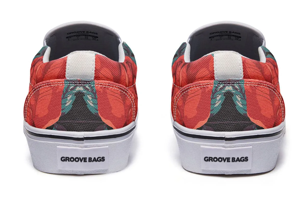 Boston Terrier Rose Slip-On Shoes