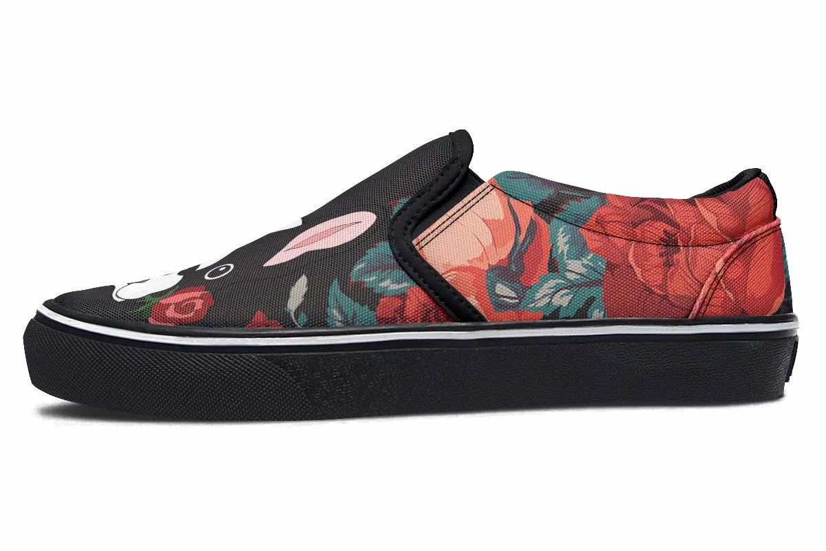 Boston Terrier Rose Slip-On Shoes