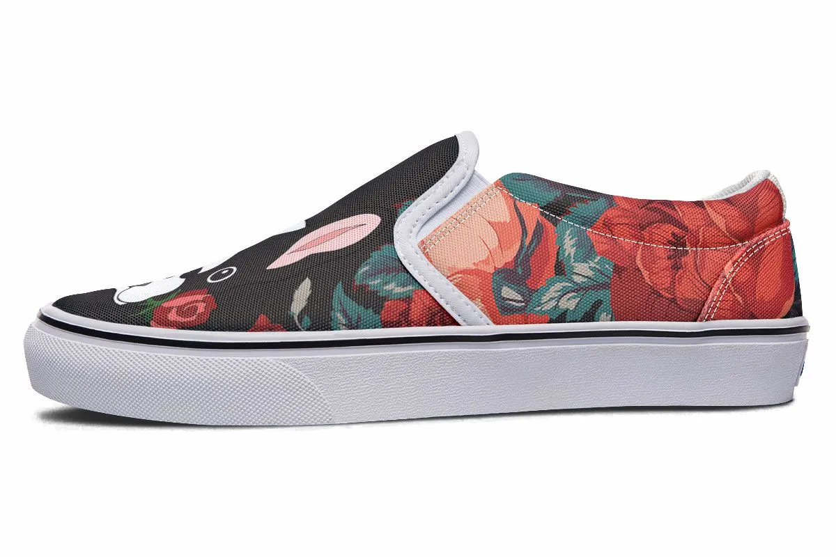 Boston Terrier Rose Slip-On Shoes