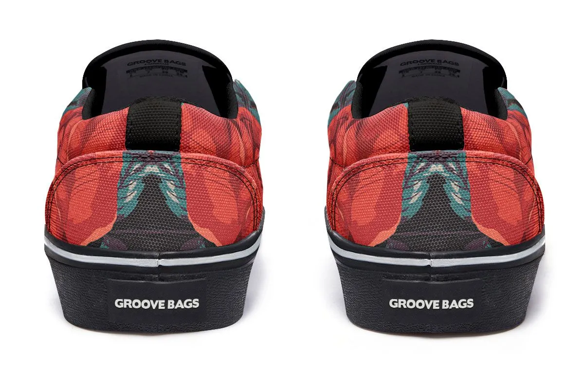 Boston Terrier Rose Slip-On Shoes