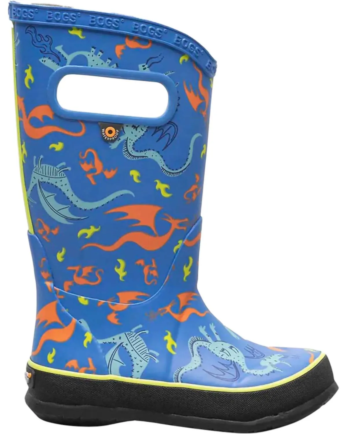Boy's Dragon Rain Boots In Navy Print