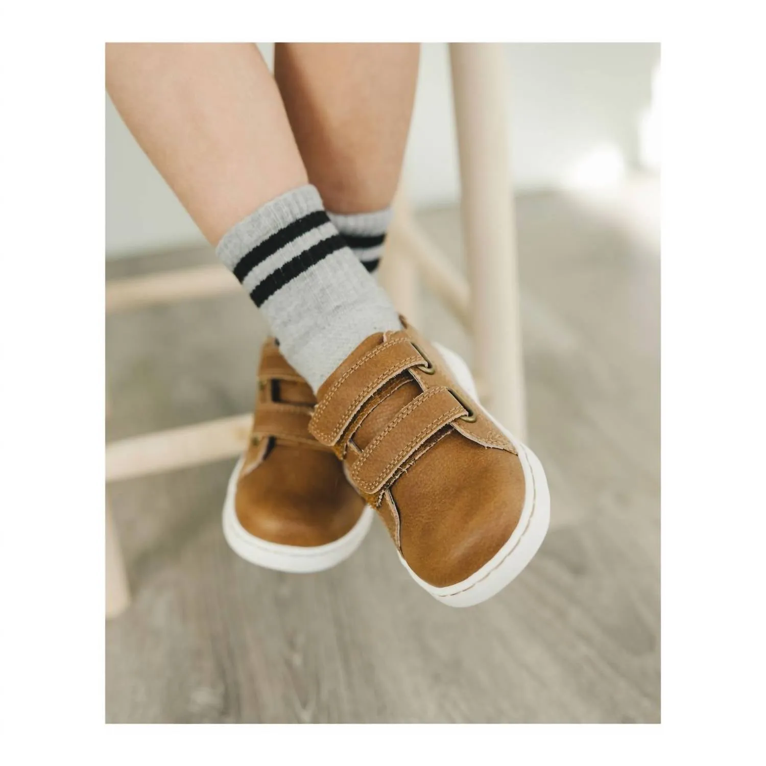 Boy's Kyle Double Strap Sneaker In Chestnut