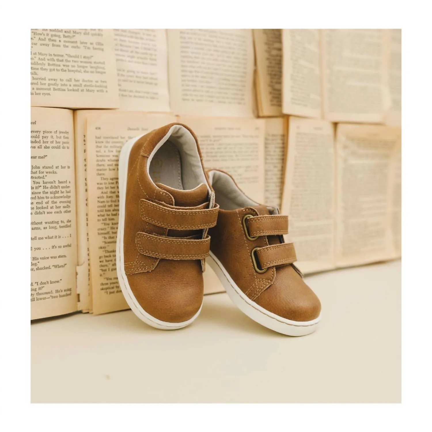 Boy's Kyle Double Strap Sneaker In Chestnut