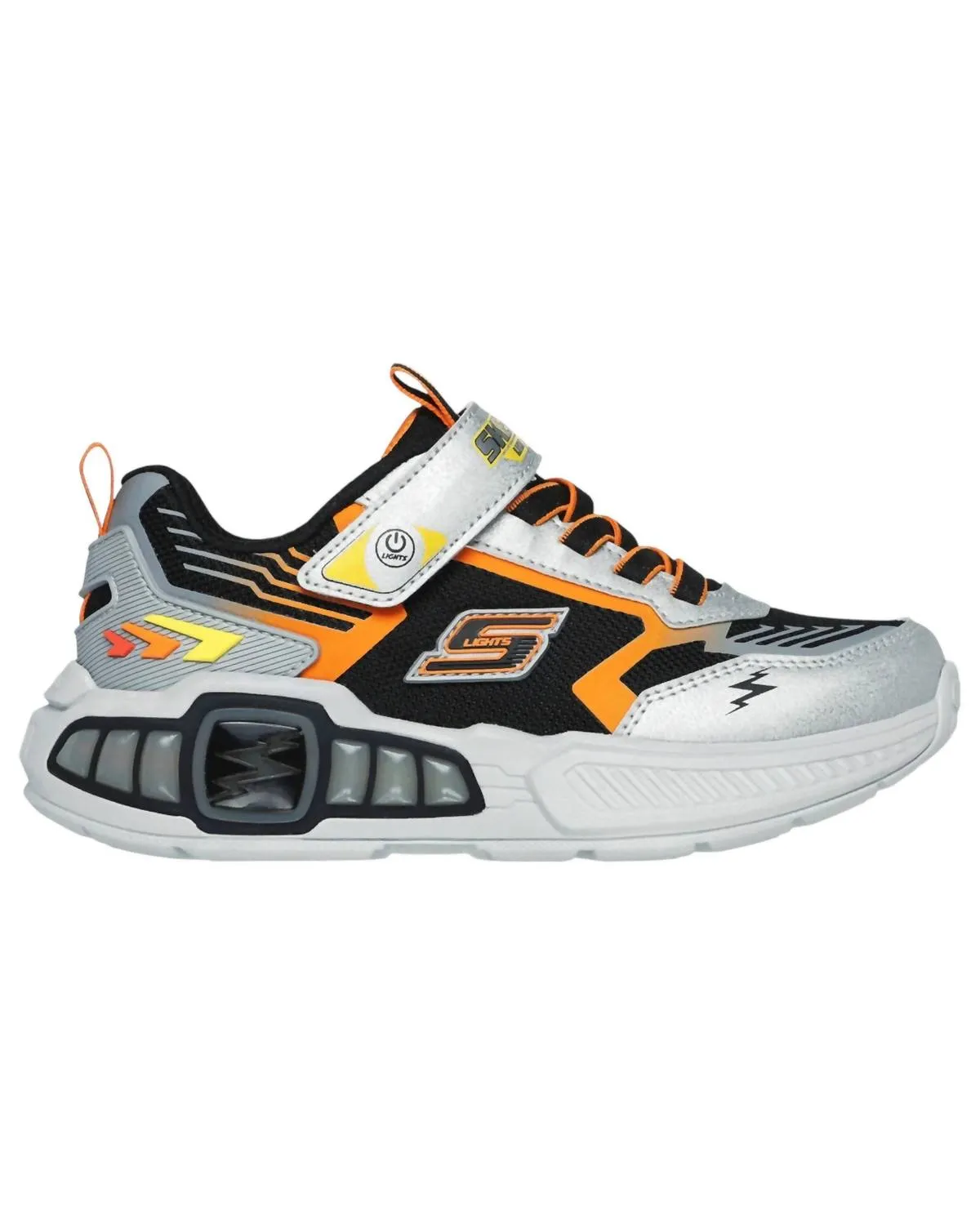 Boy's S Lights Light Storm Sneakers In Silver/black