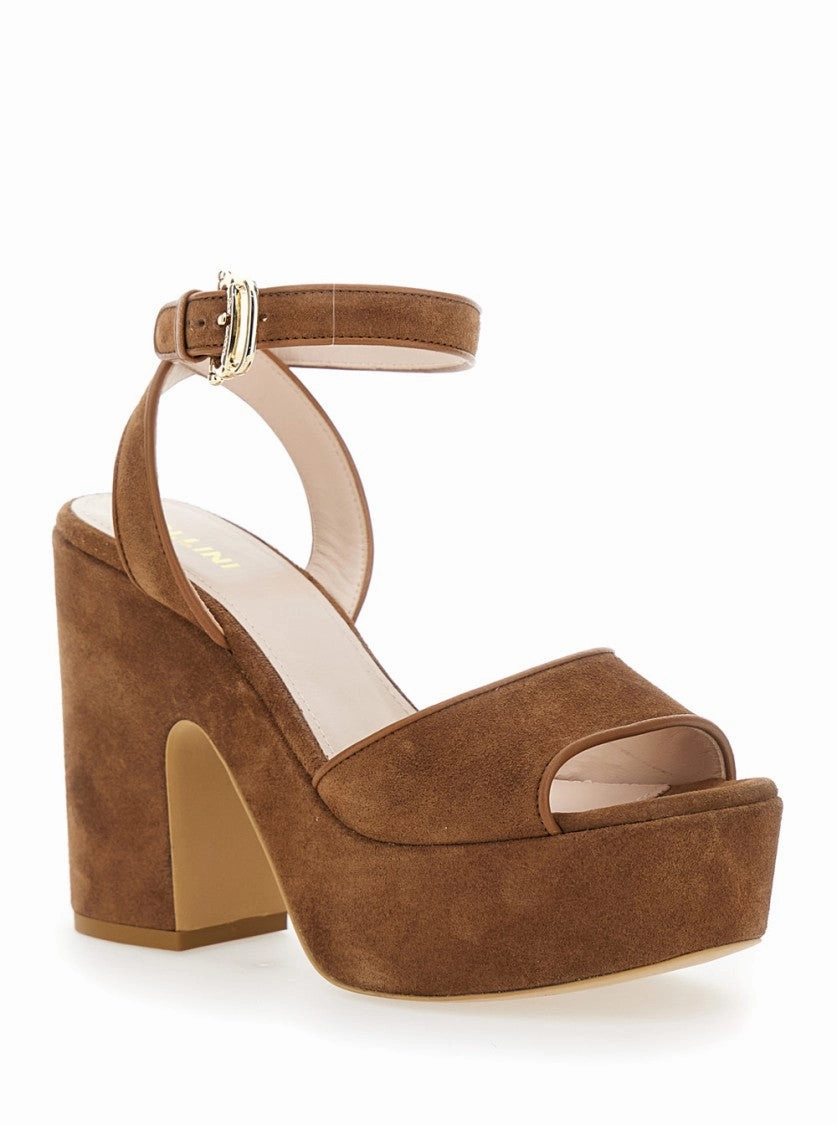 Brown DCollet With Ankle Strap And Platform