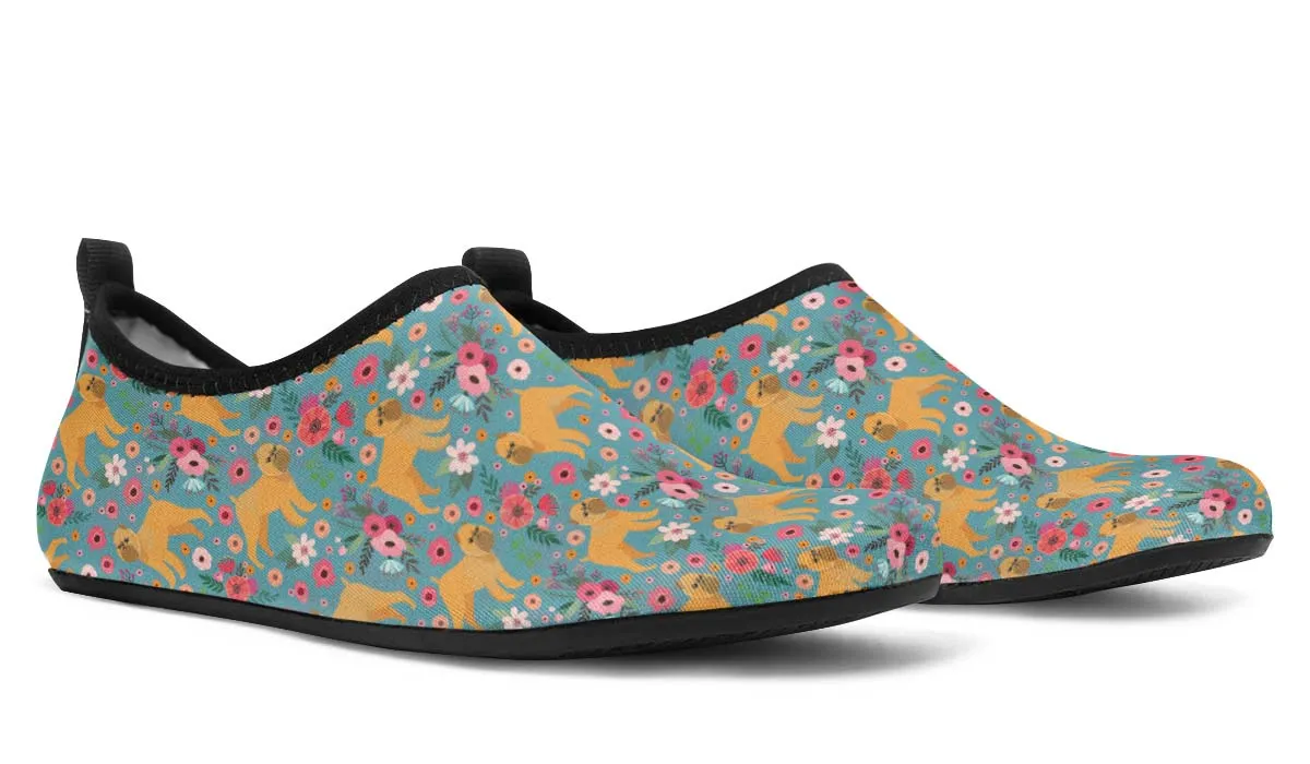 Brussels Griffon Flower Aqua Barefoot Shoes