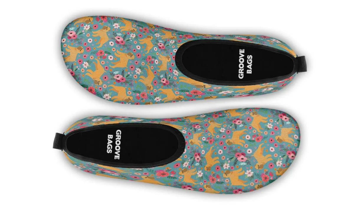 Brussels Griffon Flower Aqua Barefoot Shoes