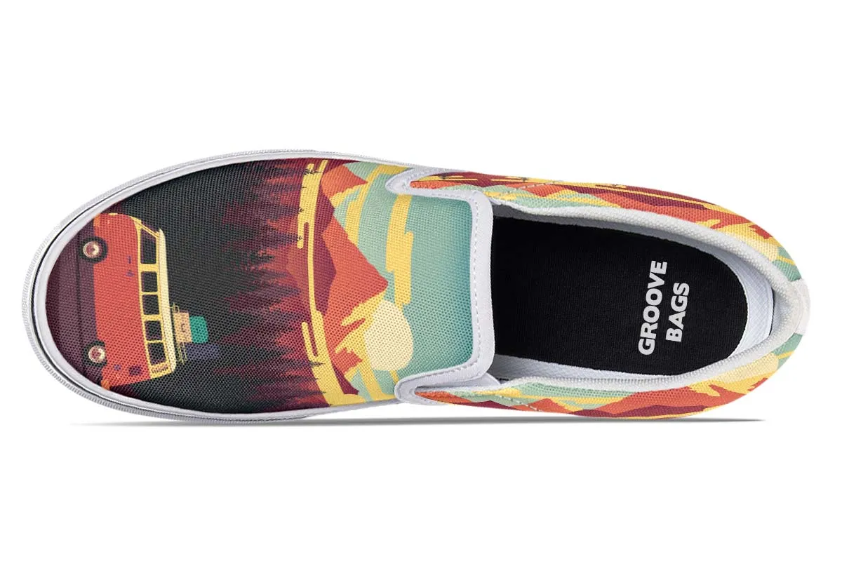 Camping Sunset Slip-On Shoes