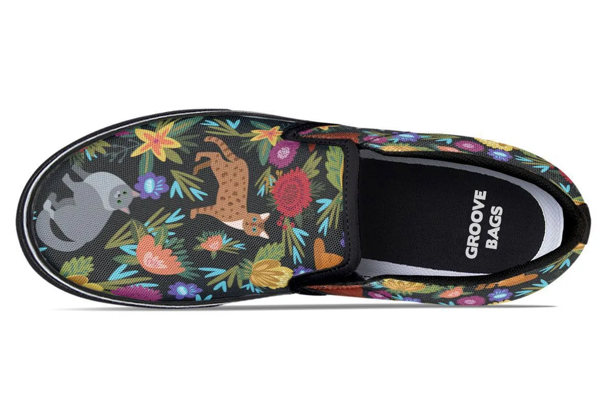 Cat Flower Slip-On Shoes