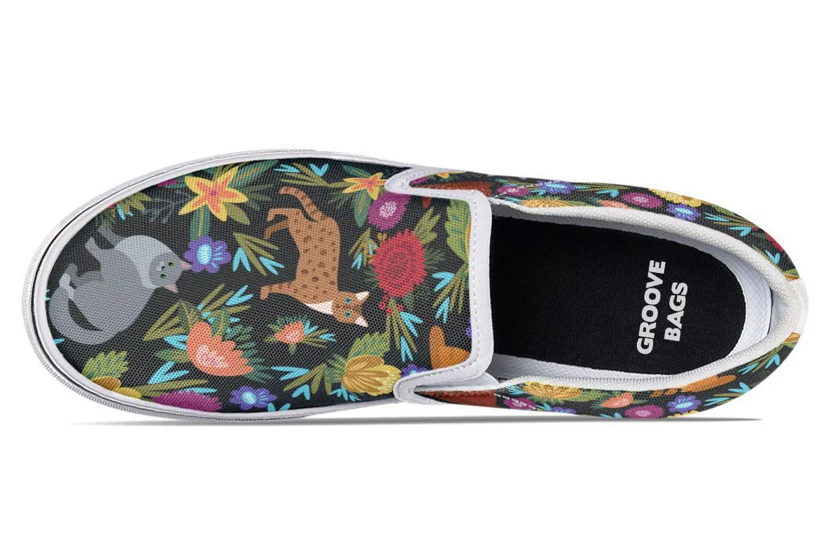 Cat Flower Slip-On Shoes