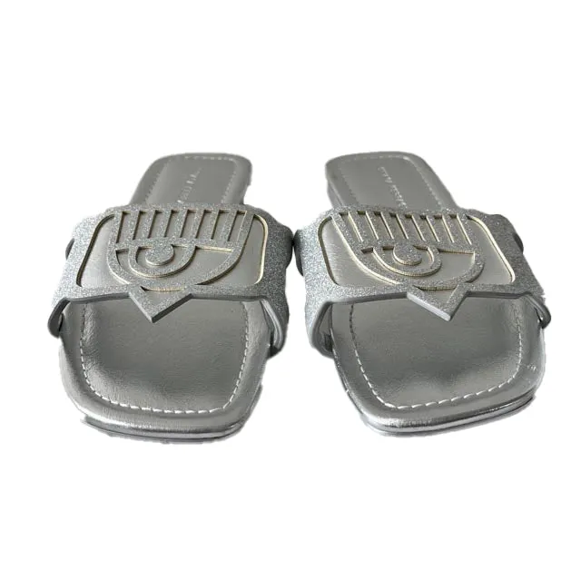 Chiara Ferragni Girls Silver Sandals