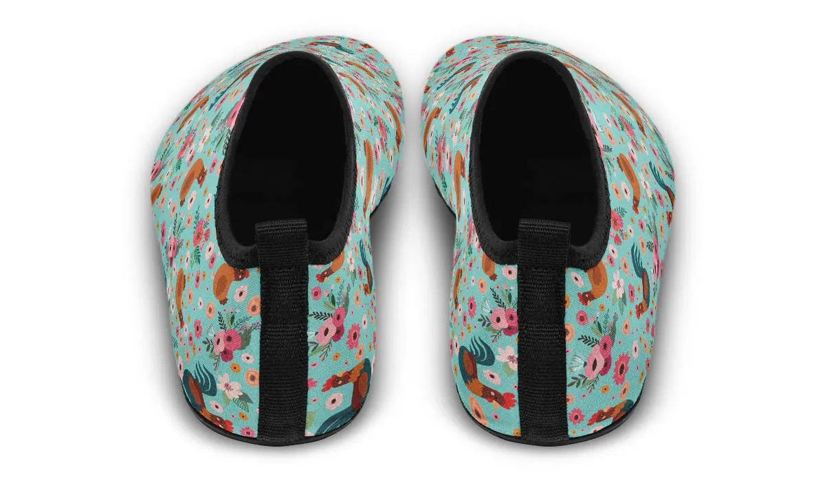 Chicken Flower Aqua Barefoot Shoes