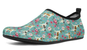 Chihuahua Flower Aqua Barefoot Shoes