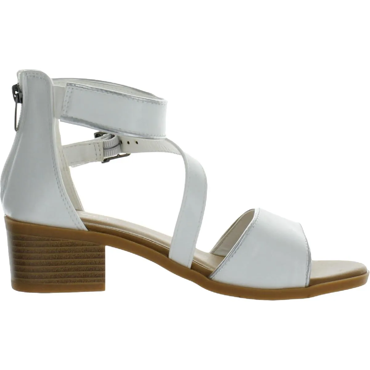 Chloe Girls Stretch Faux Leather Block Heels