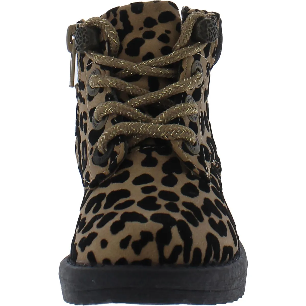 Chomper Girls Animal Print Combat & Lace-up Boots