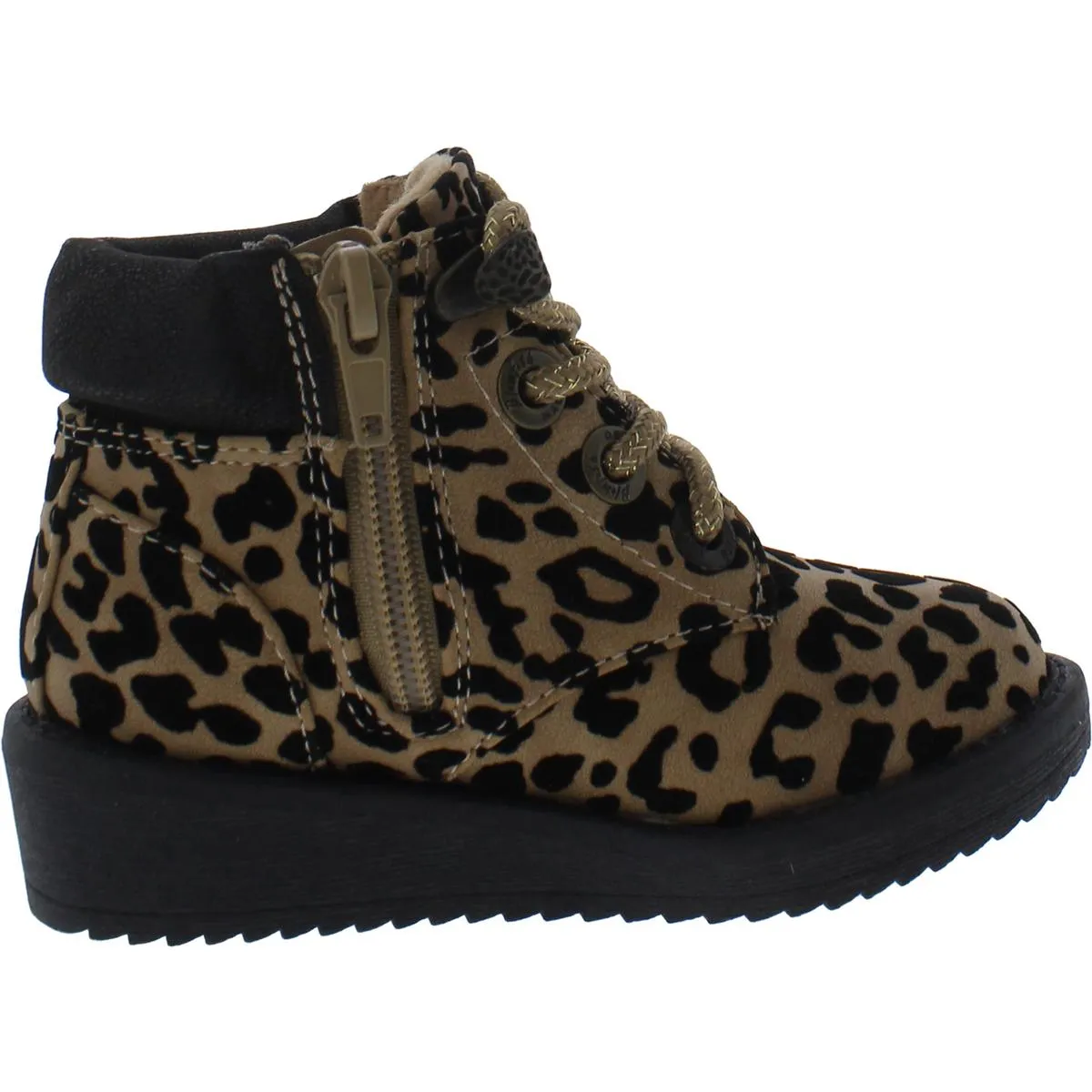 Chomper Girls Animal Print Combat & Lace-up Boots