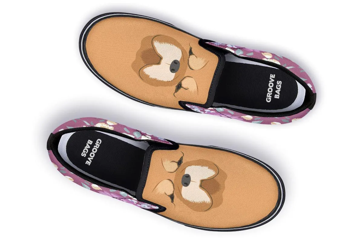 Chow Chow Dog Portrait Slip-On Shoes