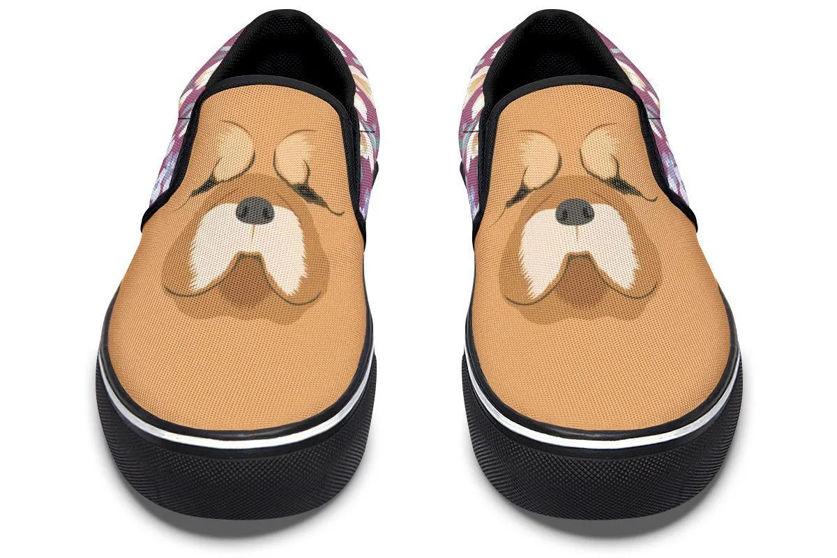 Chow Chow Dog Portrait Slip-On Shoes