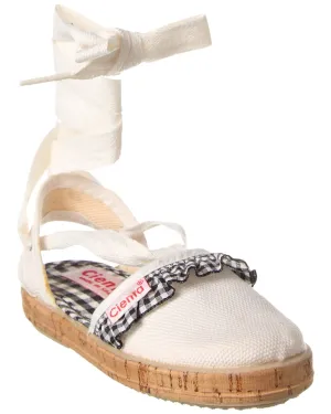 Cienta Valenciana Panama Fruncido Canvas Sandal