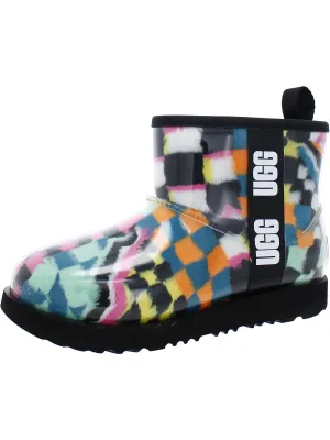 Classic Clear Mini Checks Girls Little Kid Outdoor Rain Boots
