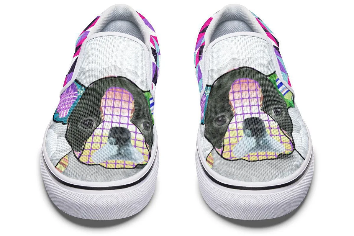 Collage Pup Bostie Slip-On Shoes