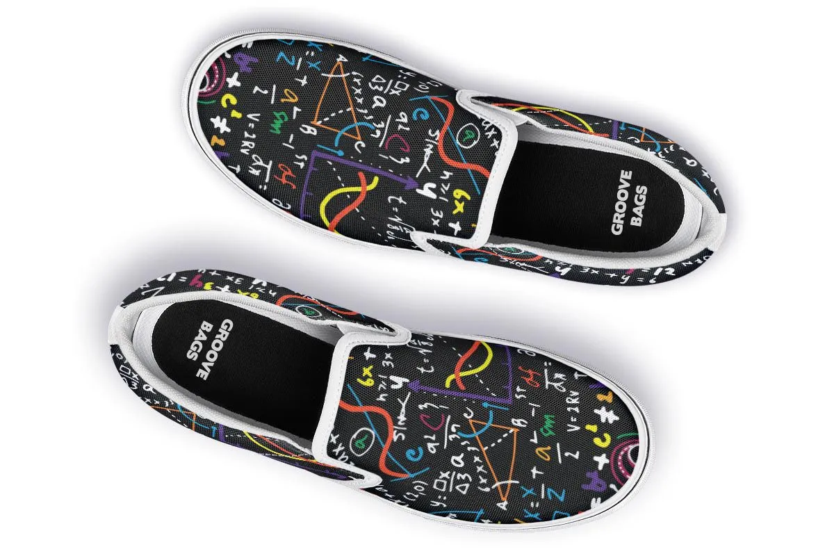 Colorful Math Formula Slip-On Shoes