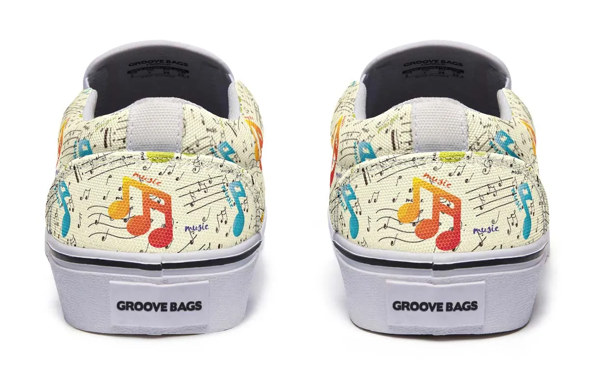 Colorful Music Notes Slip-On Shoes