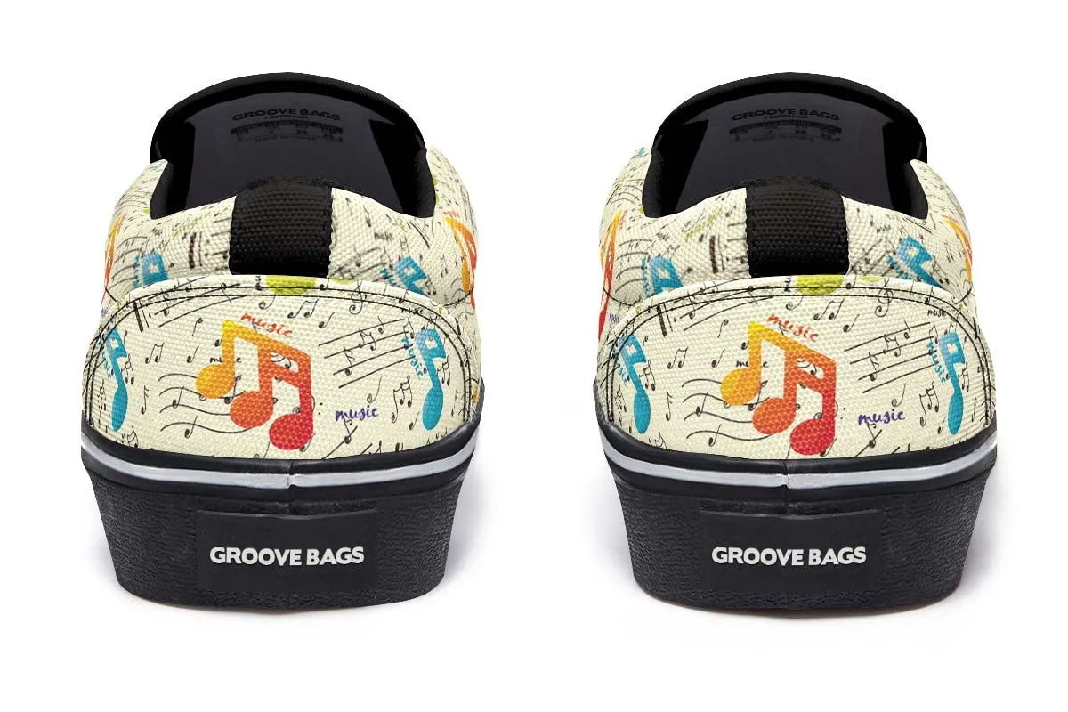 Colorful Music Notes Slip-On Shoes