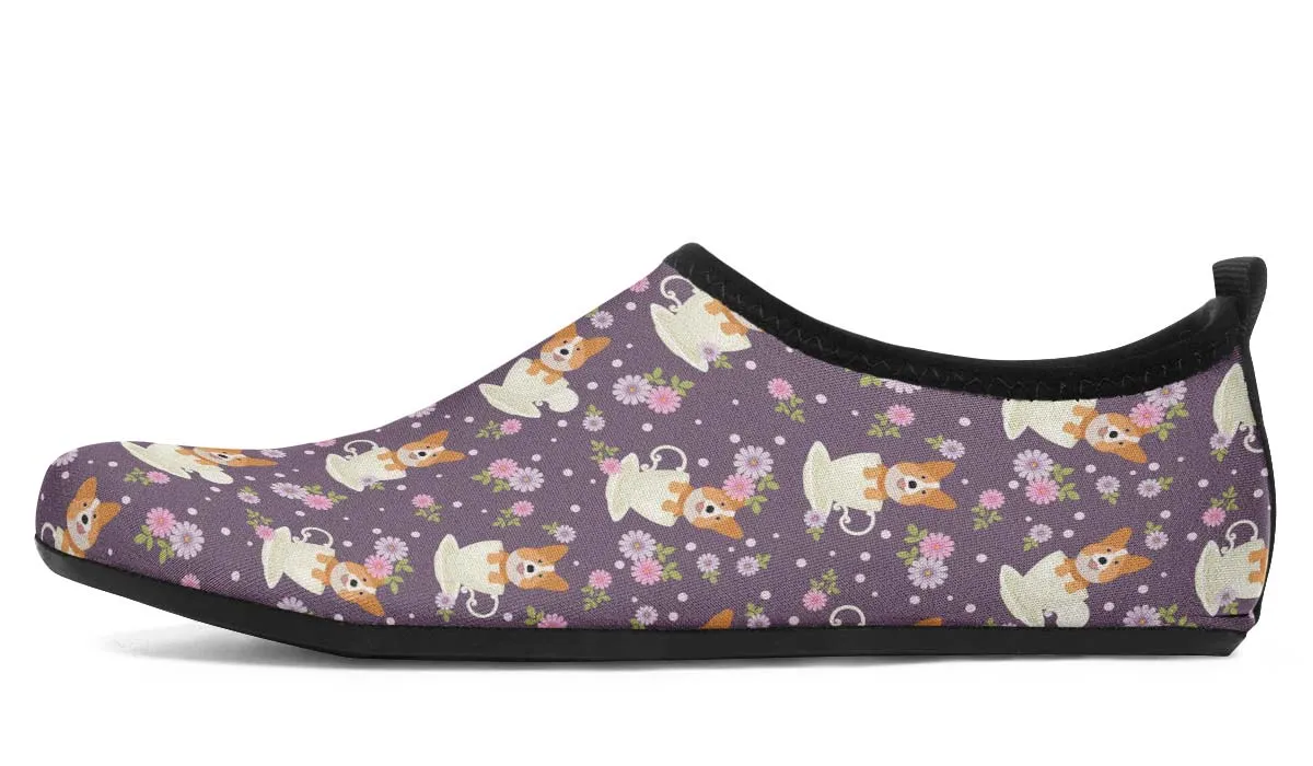Corgi Cup Of Tea Aqua Barefoot Shoes