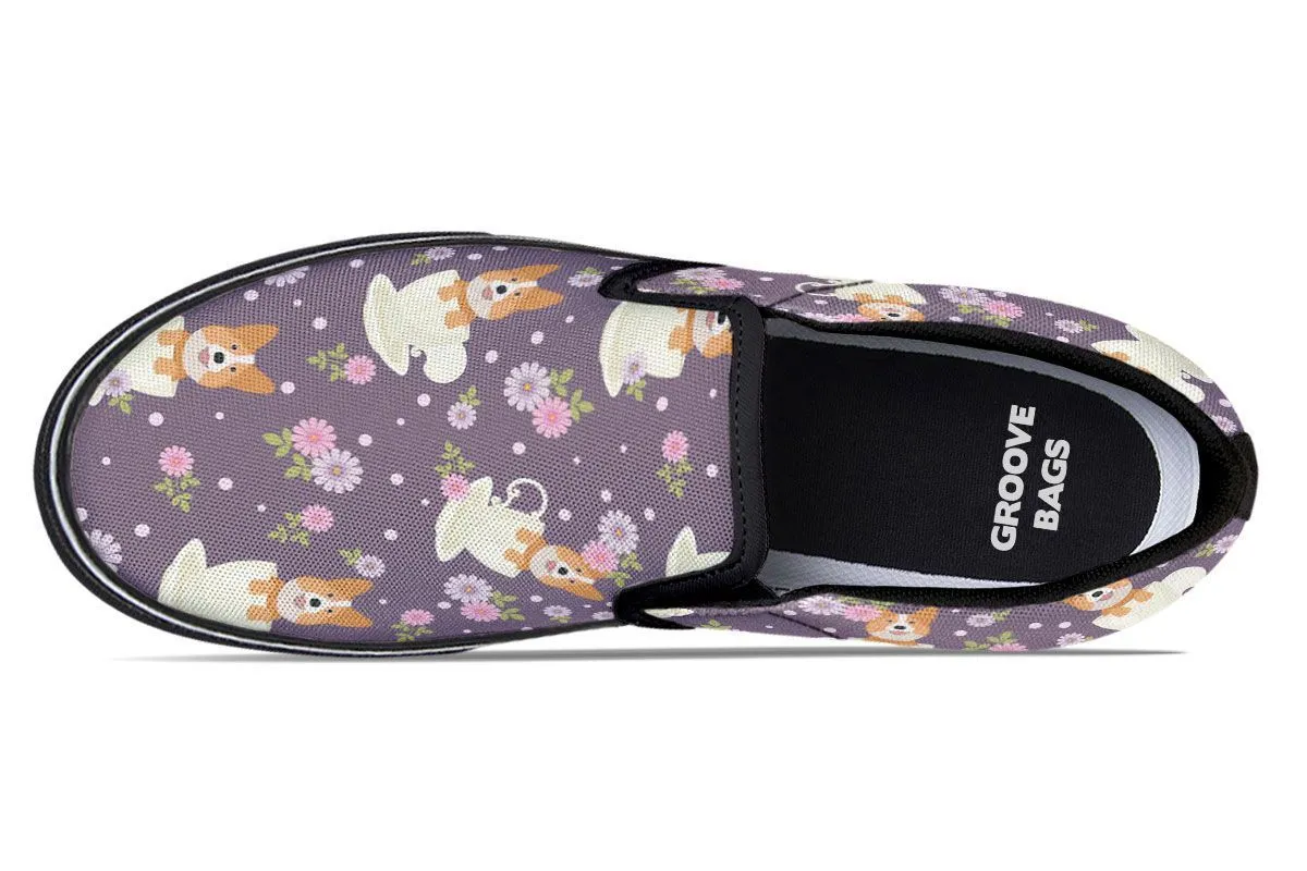 Corgi Cup Of Tea Slip-On Shoes