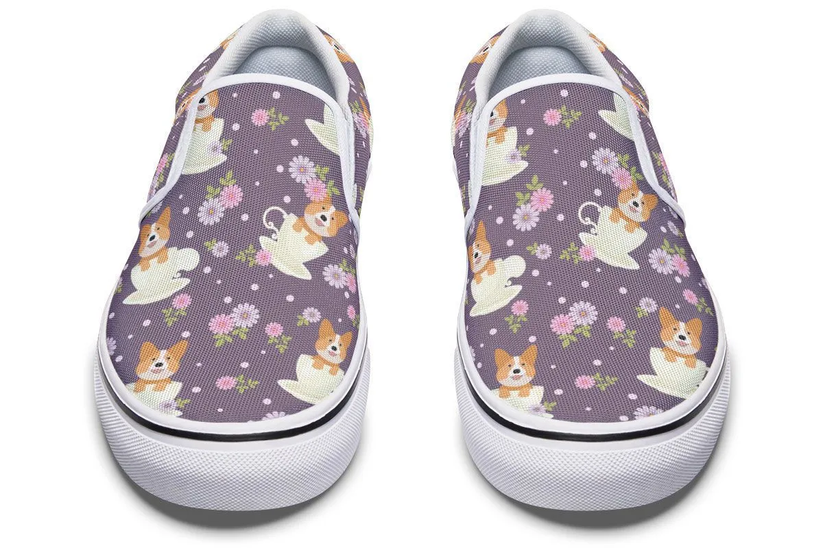 Corgi Cup Of Tea Slip-On Shoes