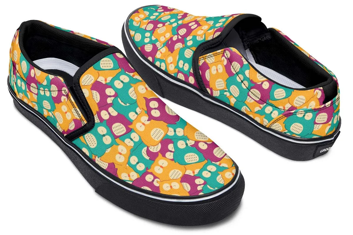 Cute Owl Pattern Slip-On Shoes