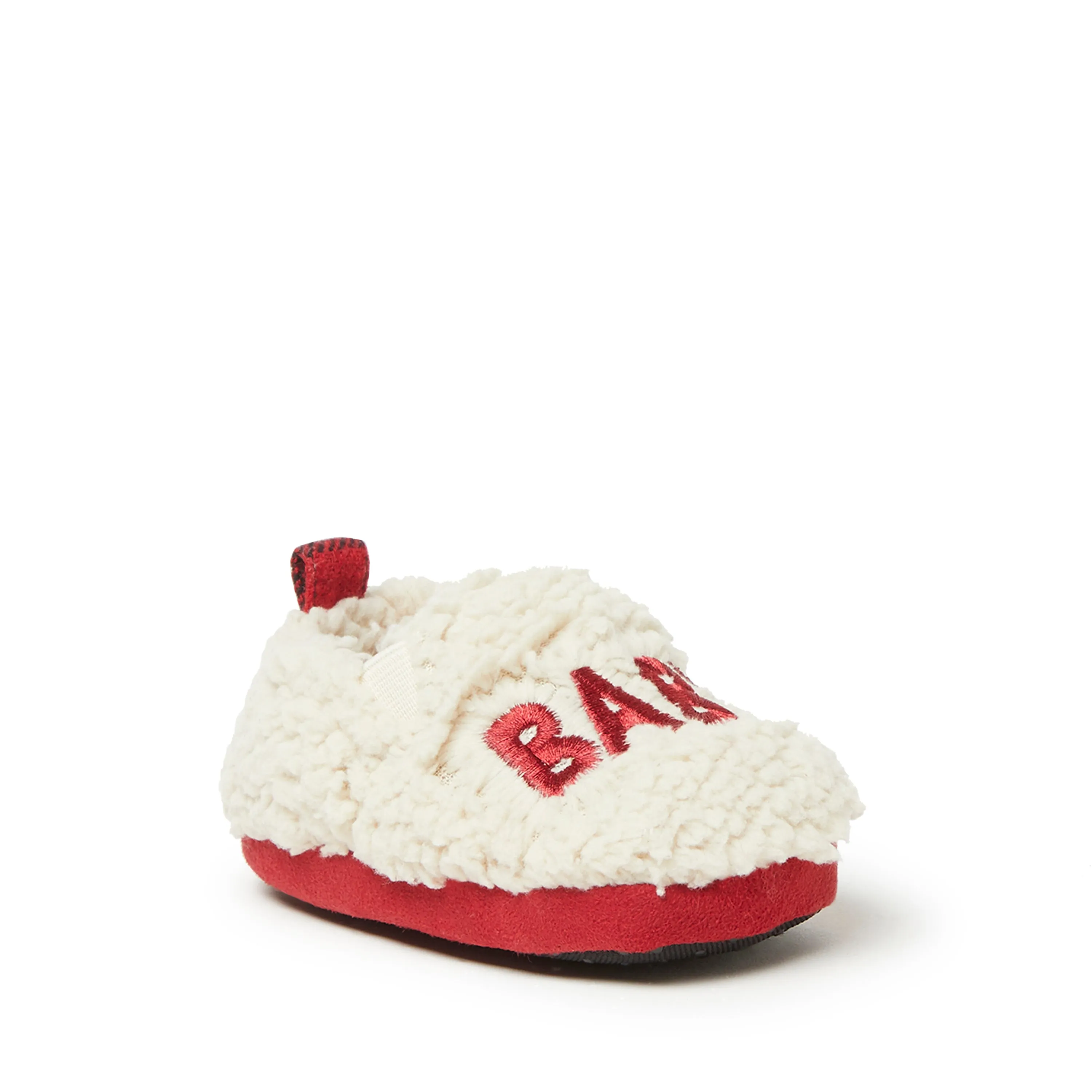 Dearfoams Kids Buffalo Check Baby Bear Closed Back Slipper
