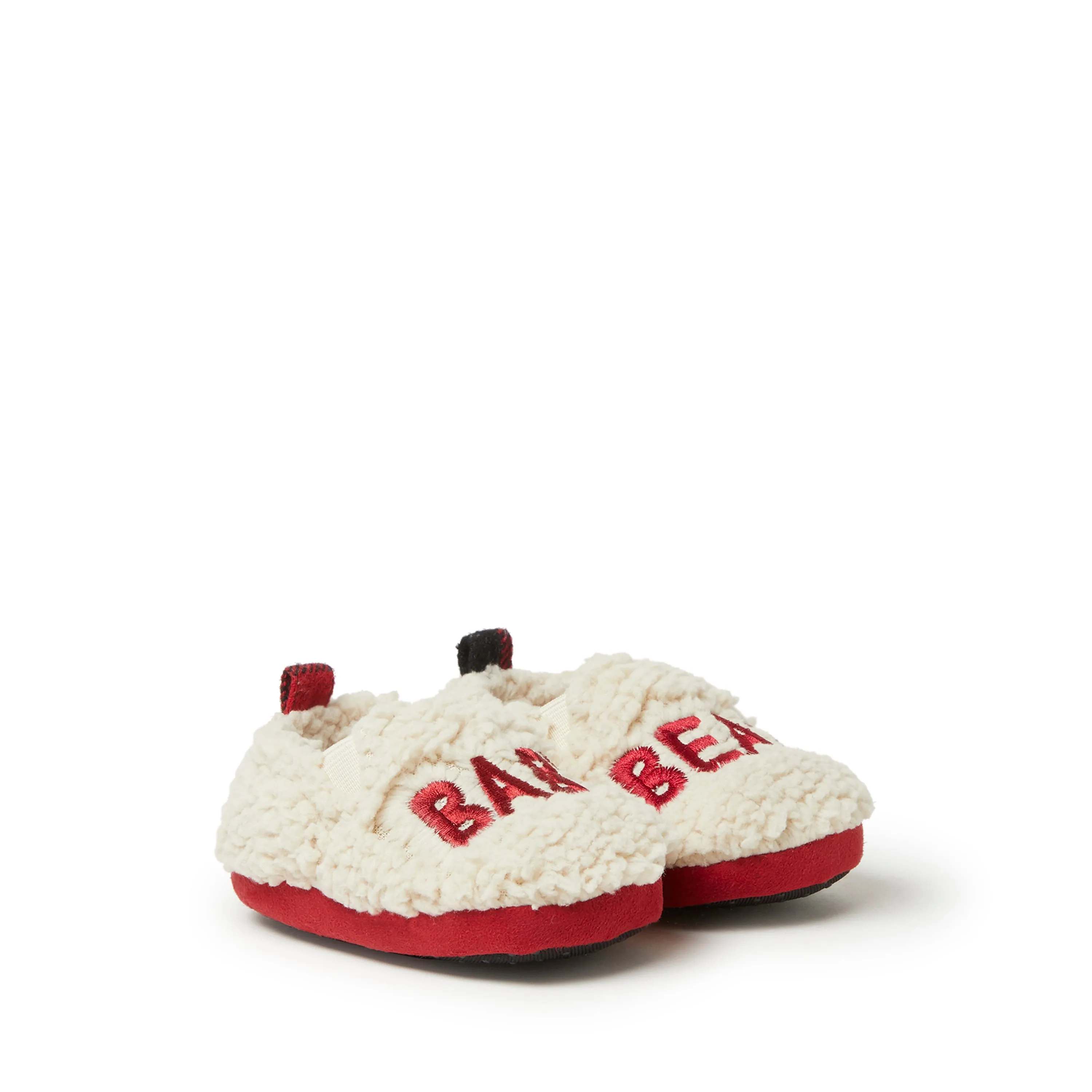 Dearfoams Kids Buffalo Check Baby Bear Closed Back Slipper