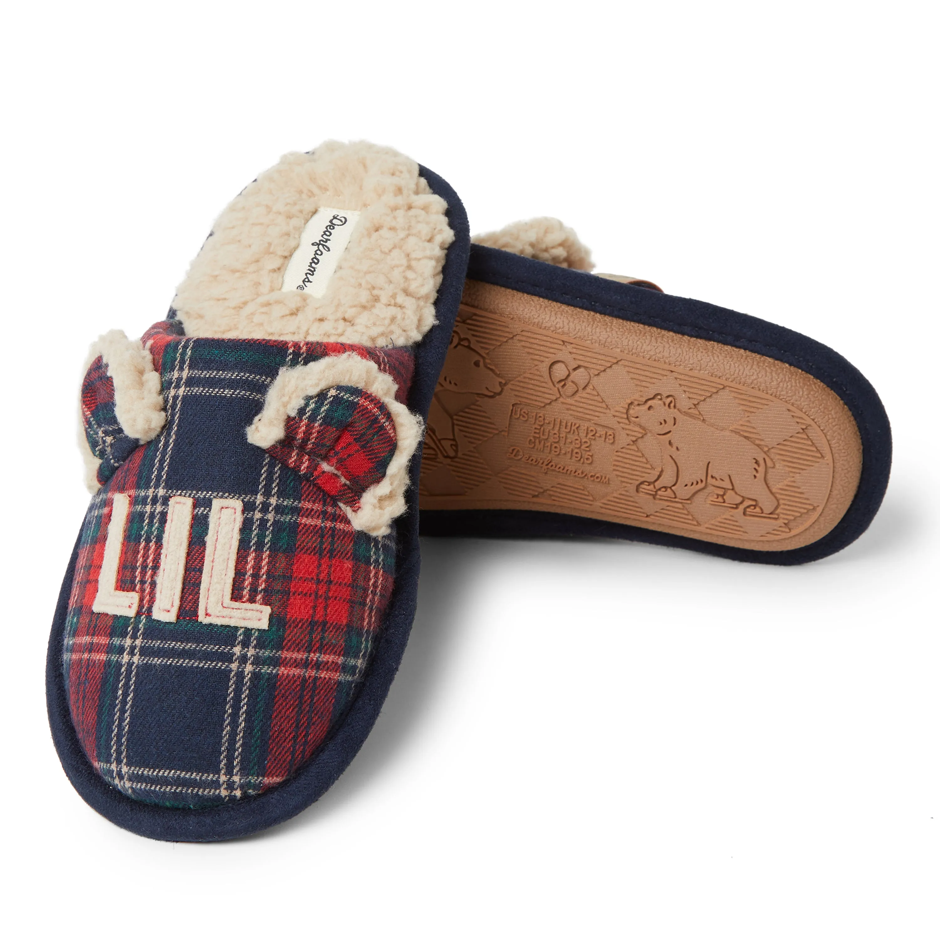 Dearfoams Kid's Casey Lil Bear Scuff Slipper