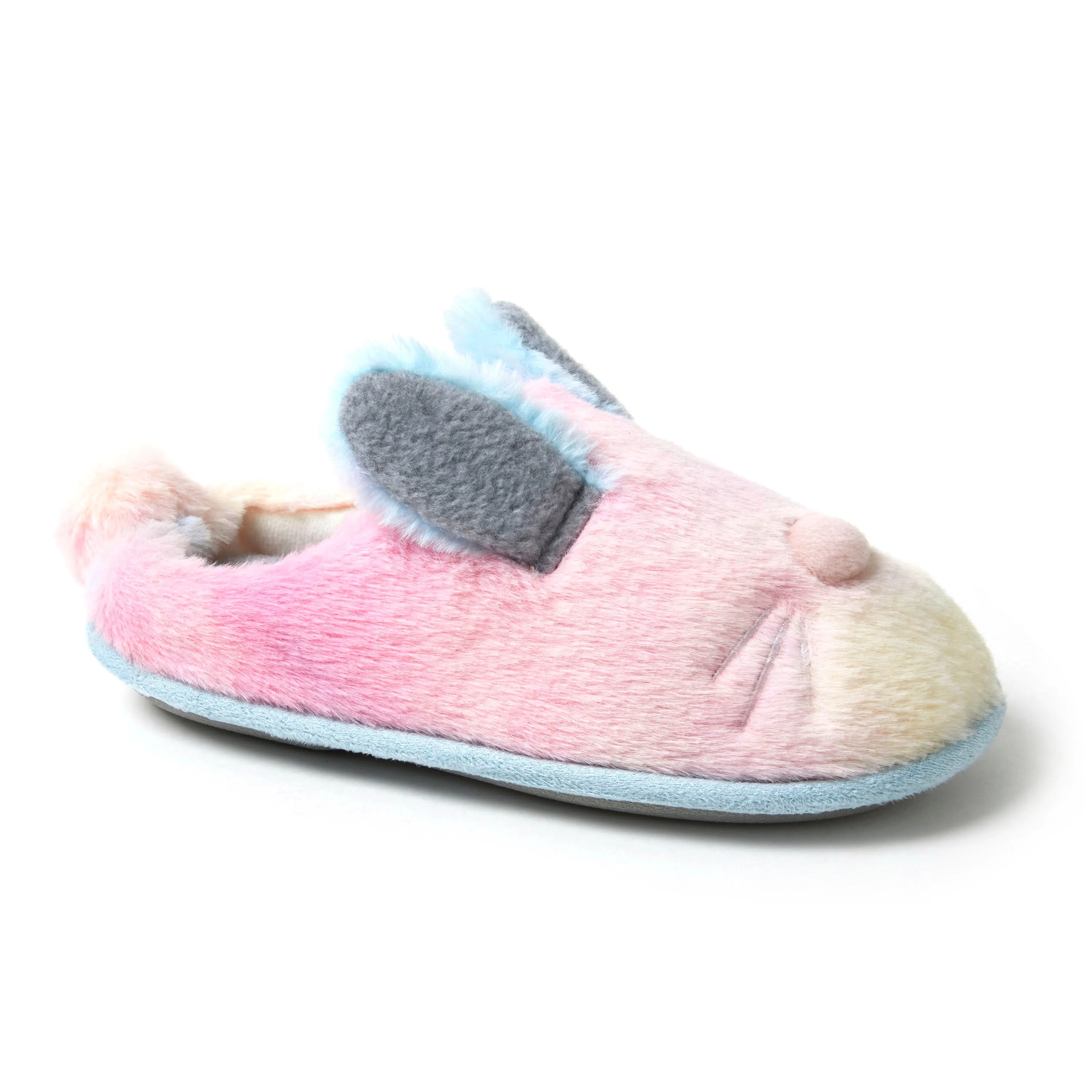 Dearfoams Kid's Easter Bunny Fuzzy Clog Slipper