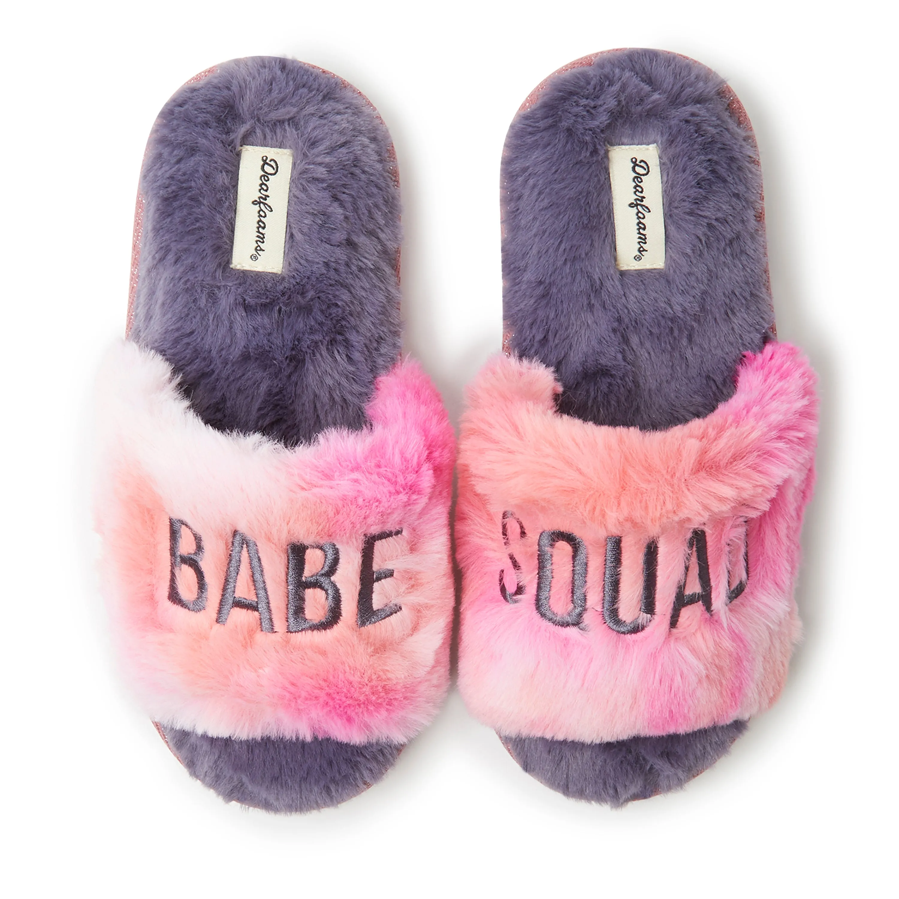 Dearfoams Kid's Lana Slide Slipper with Slogan