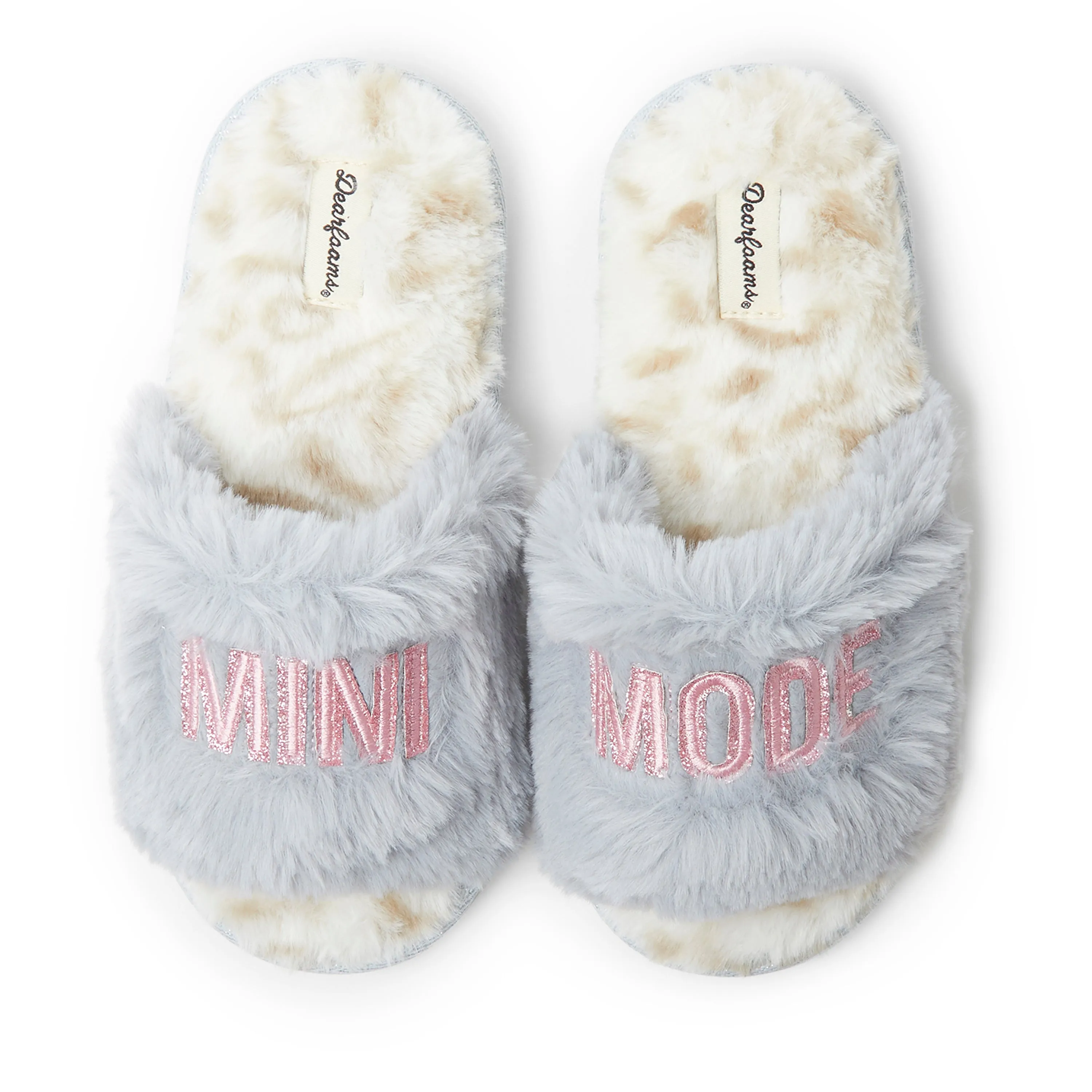 Dearfoams Kid's Lana Slide Slipper with Slogan