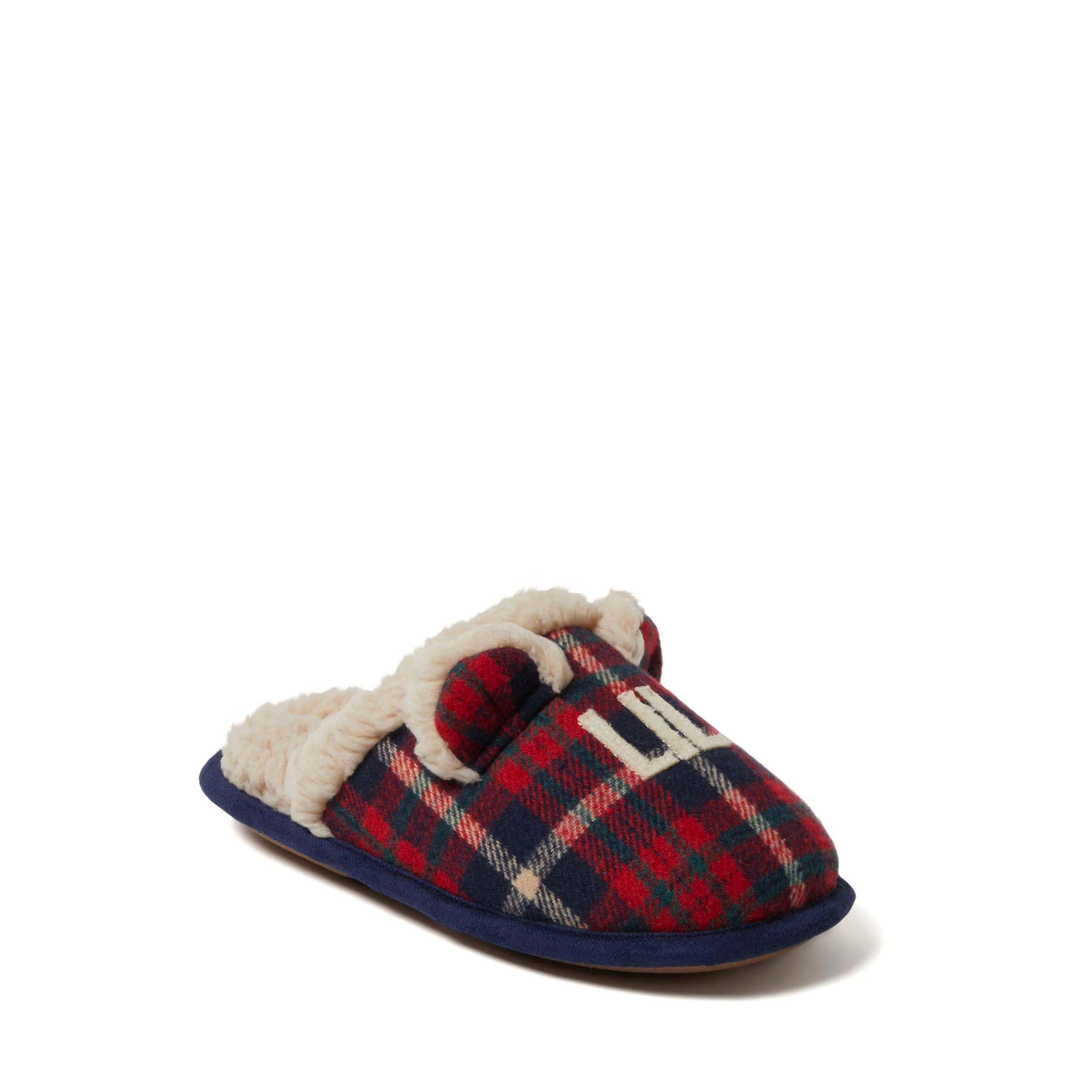 Dearfoams Kids Lil Bear Plaid Scuff Slipper
