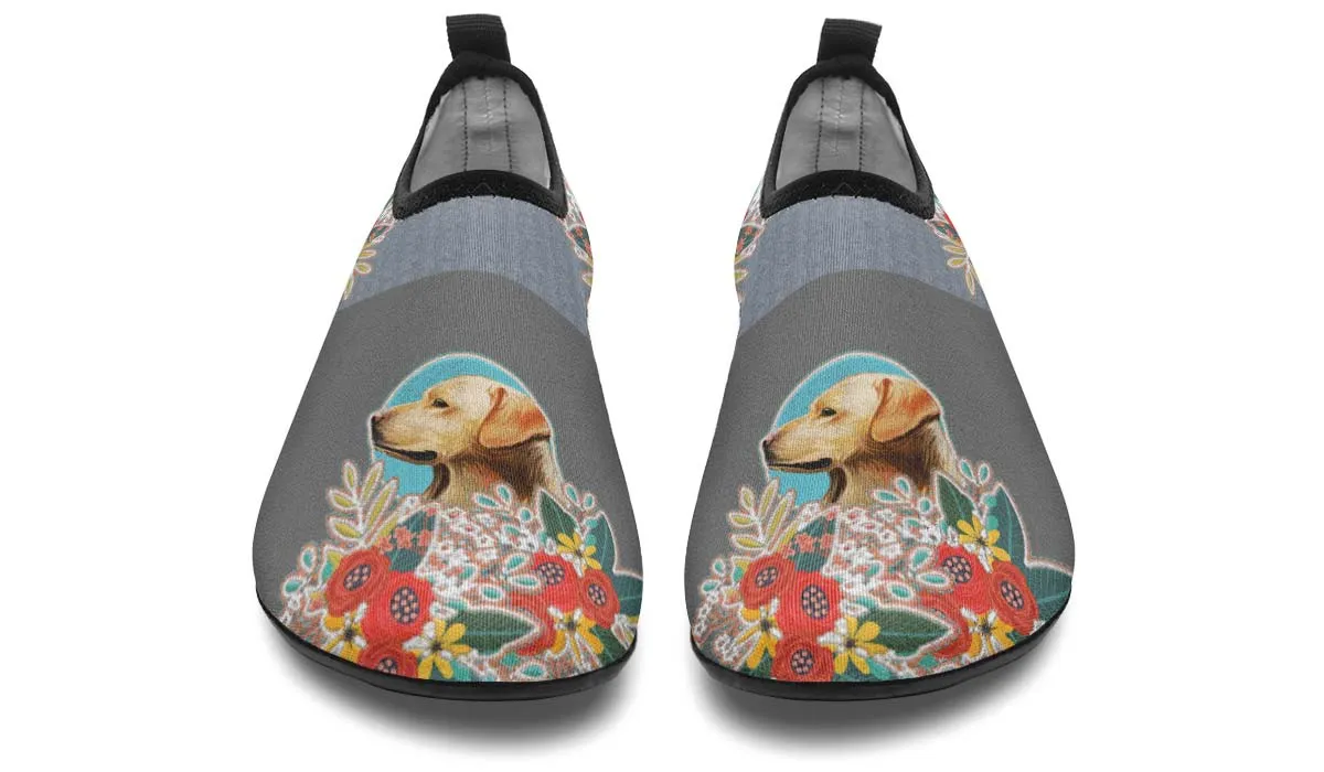 Denim Style White Labrador Aqua Barefoot Shoes