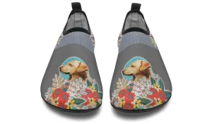 Denim Style White Labrador Aqua Barefoot Shoes