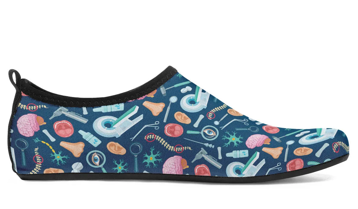 Doctor Pattern Aqua Barefoot Shoes