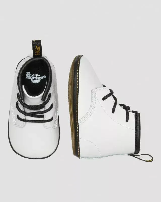 Dr. Martens 1460 Crib Bootie Baby 3 White Leather Round Toe Ankle Boots ERK296 (White,3)